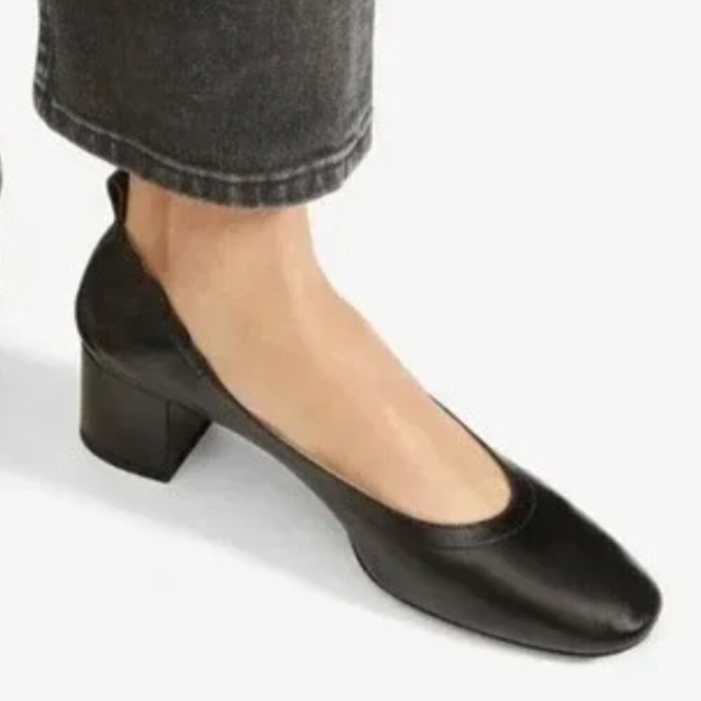 Everlane Black Square Toe Heels